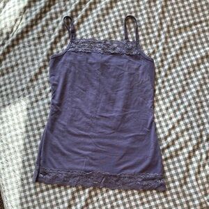 Vintage Maurices Lace Trim Camisole - periwinkle